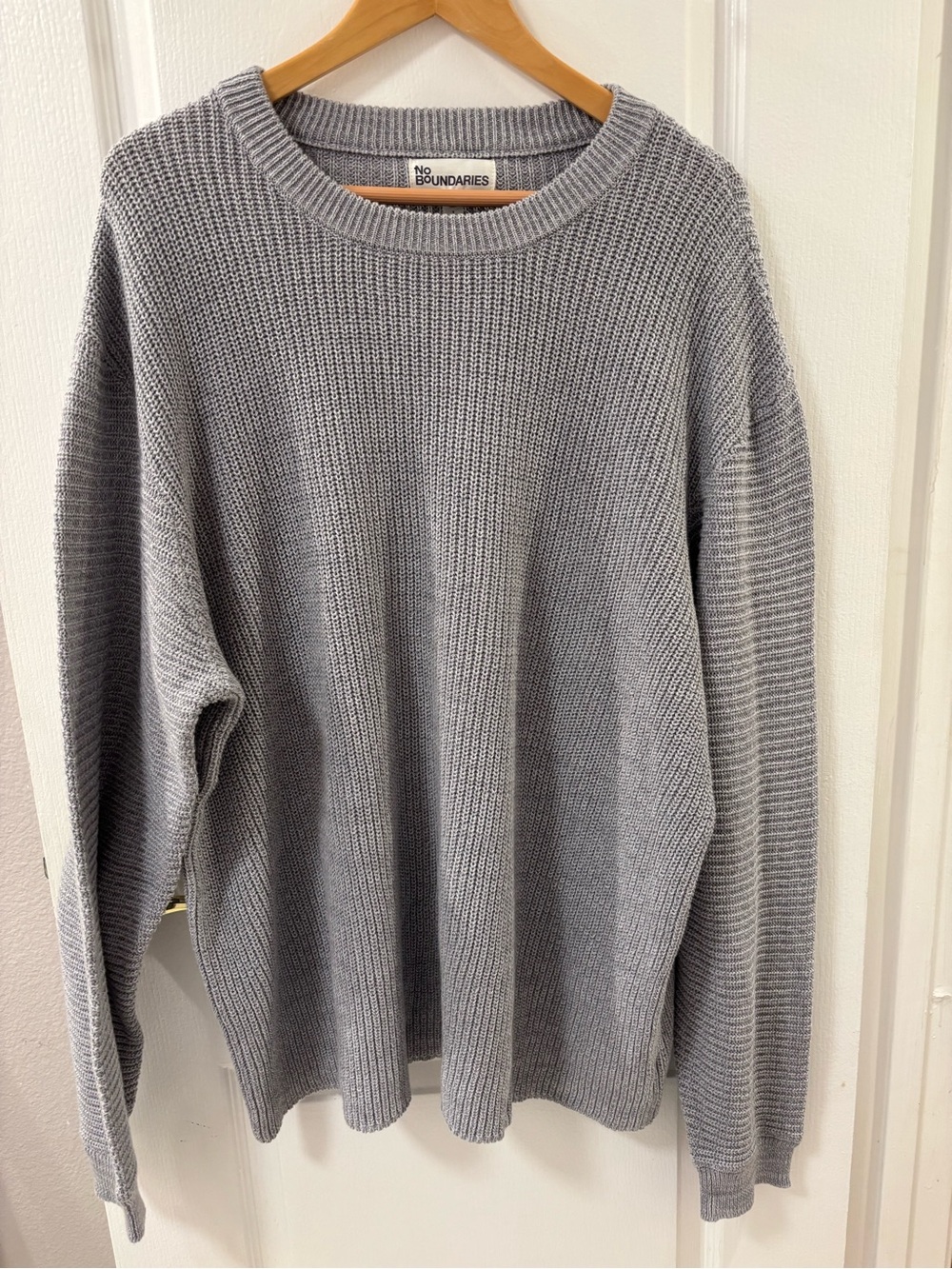 NWT Fisherman’s Sweater 100% Cotton Gray Crewneck Long Sleeve